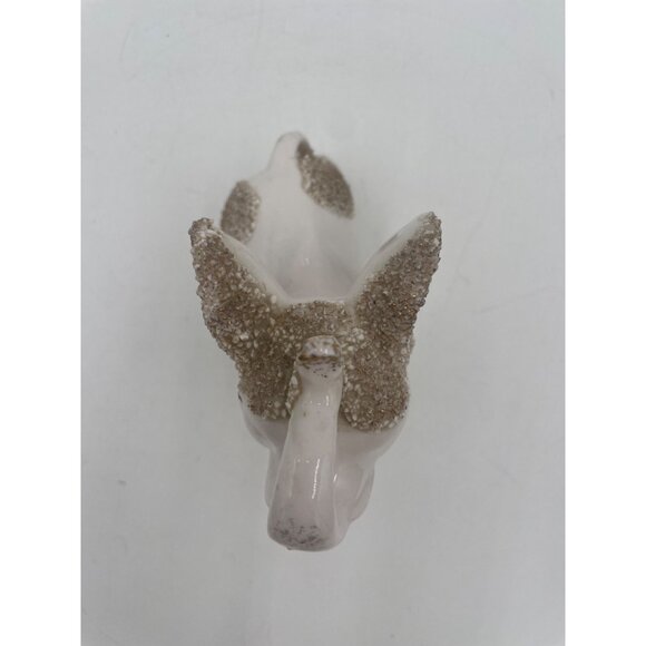 Vintage Ceramic Elephant Figurine Textured Fur & Gold Bell Adorable Retro Decor - Picture 7 of 10